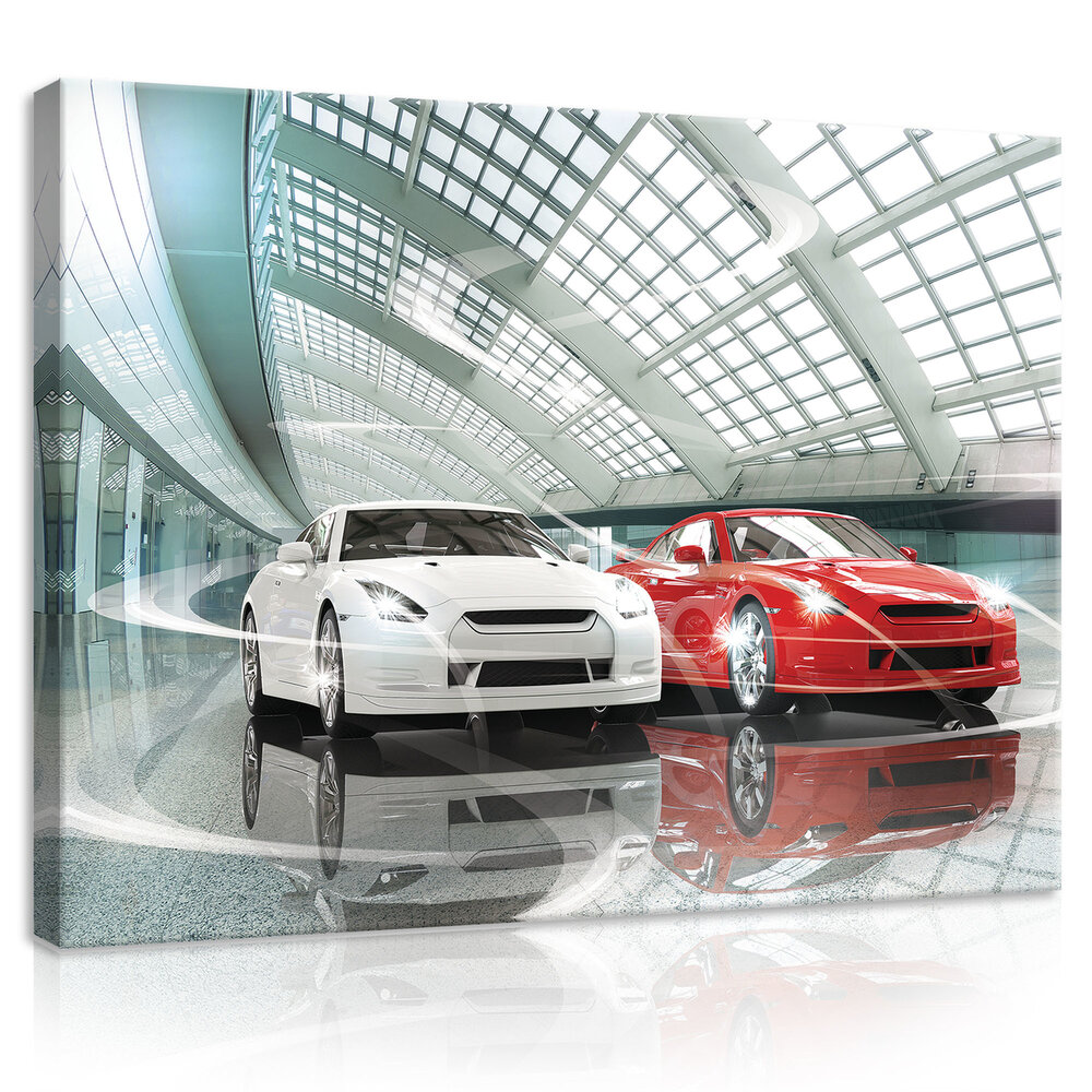 Luxurious Cars Showroom Canvas Schilderij PP20257O1