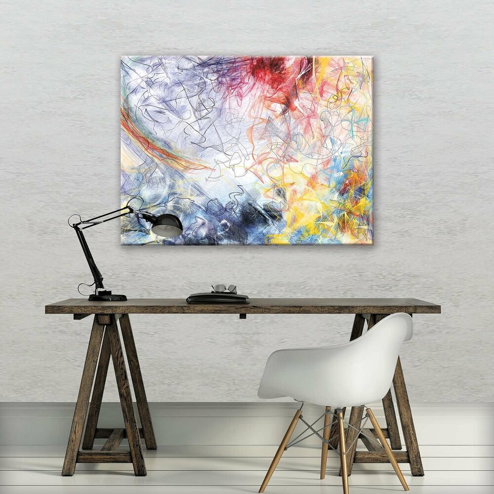 Sketched Colourful Abstraction Canvas Schilderij PP10006O1