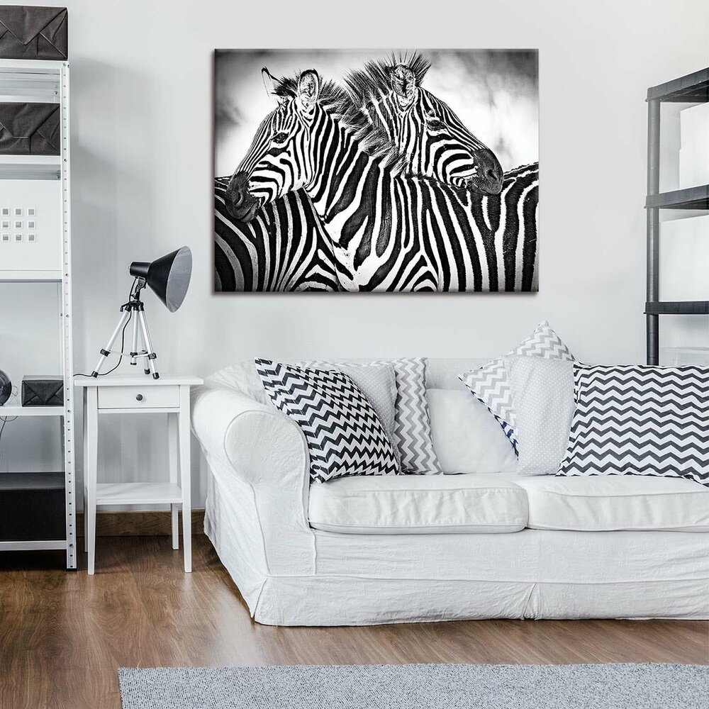 Zebra Black-White Canvas Schilderij PP10159O1
