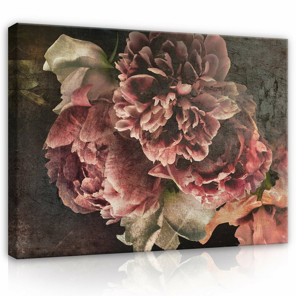 Nature flowers imitation vintage Canvas Schilderij PP14568O1