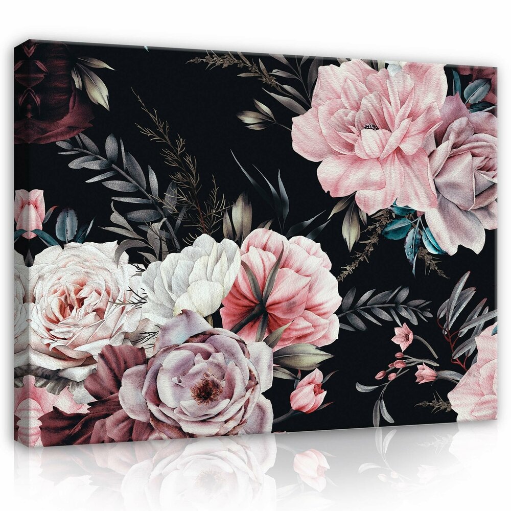 Nature flowers roses painting Canvas Schilderij PP14414O1