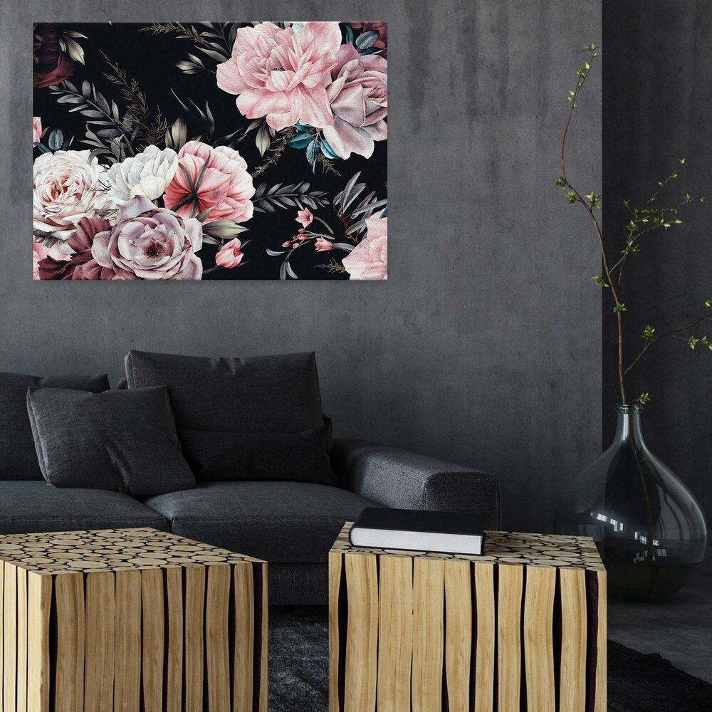 Nature flowers roses painting Canvas Schilderij PP14414O1