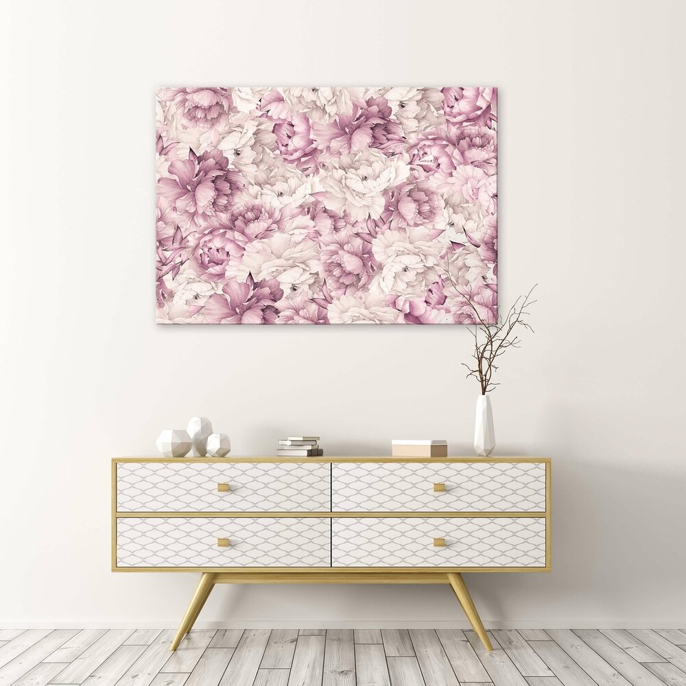 Nature Flowers Dusky Pink Peonies Canvas Schilderij PP14101O1
