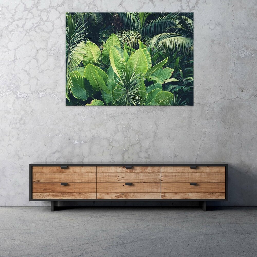 Nature leaves jungle green Canvas Schilderij PP14523O1