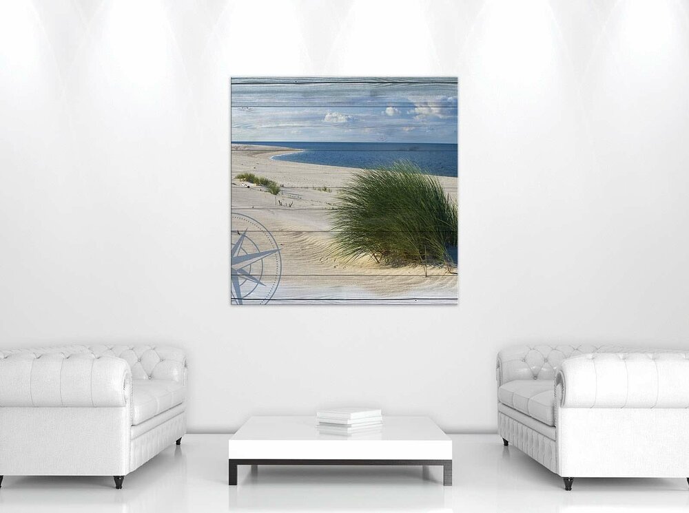 Beach on the wood Canvas Schilderij PP10025O2