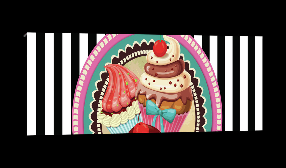 Pin Up Cupcakes Canvas Schilderij PP20223O3