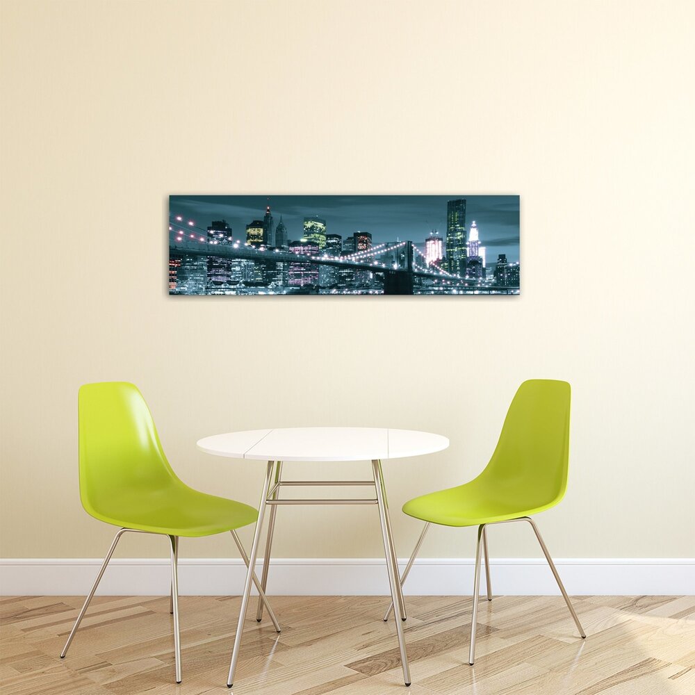 New York Bridge at Night Canvas Schilderij PP20071O3