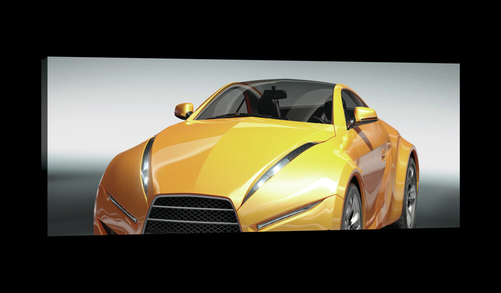 Yellow Car Canvas Schilderij PP20259O3