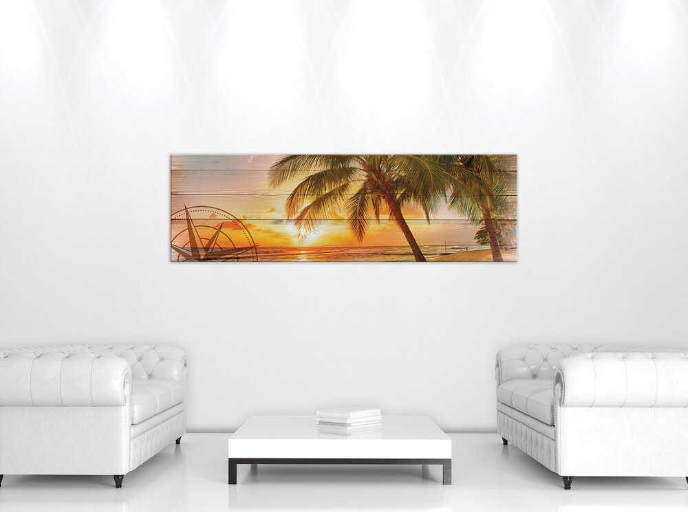 Beach on the boards Canvas Schilderij PP10027O3