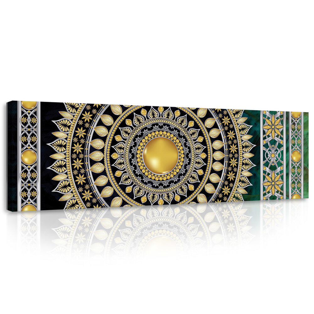 Golden Mandala in Emerald Canvas Schilderij PP10121O3