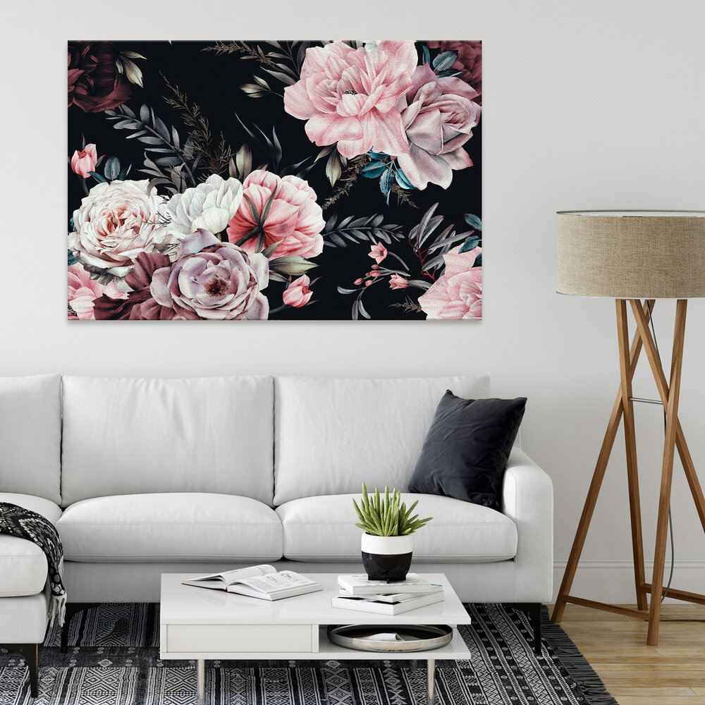 Nature flowers roses painting Canvas Schilderij PP14414O20