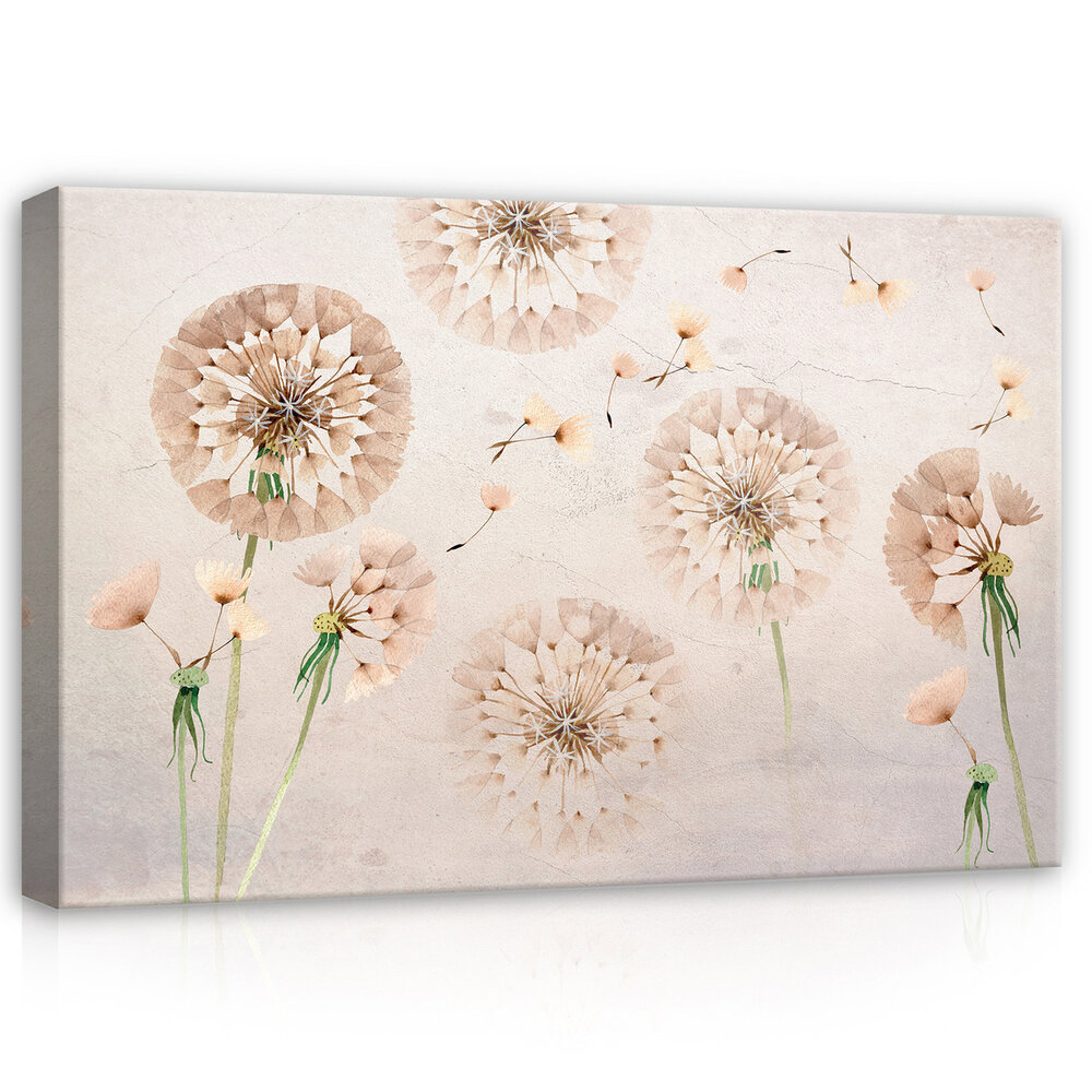 Nature Flowers Dandelions Pastel Art Canvas Schilderij PP14104O20