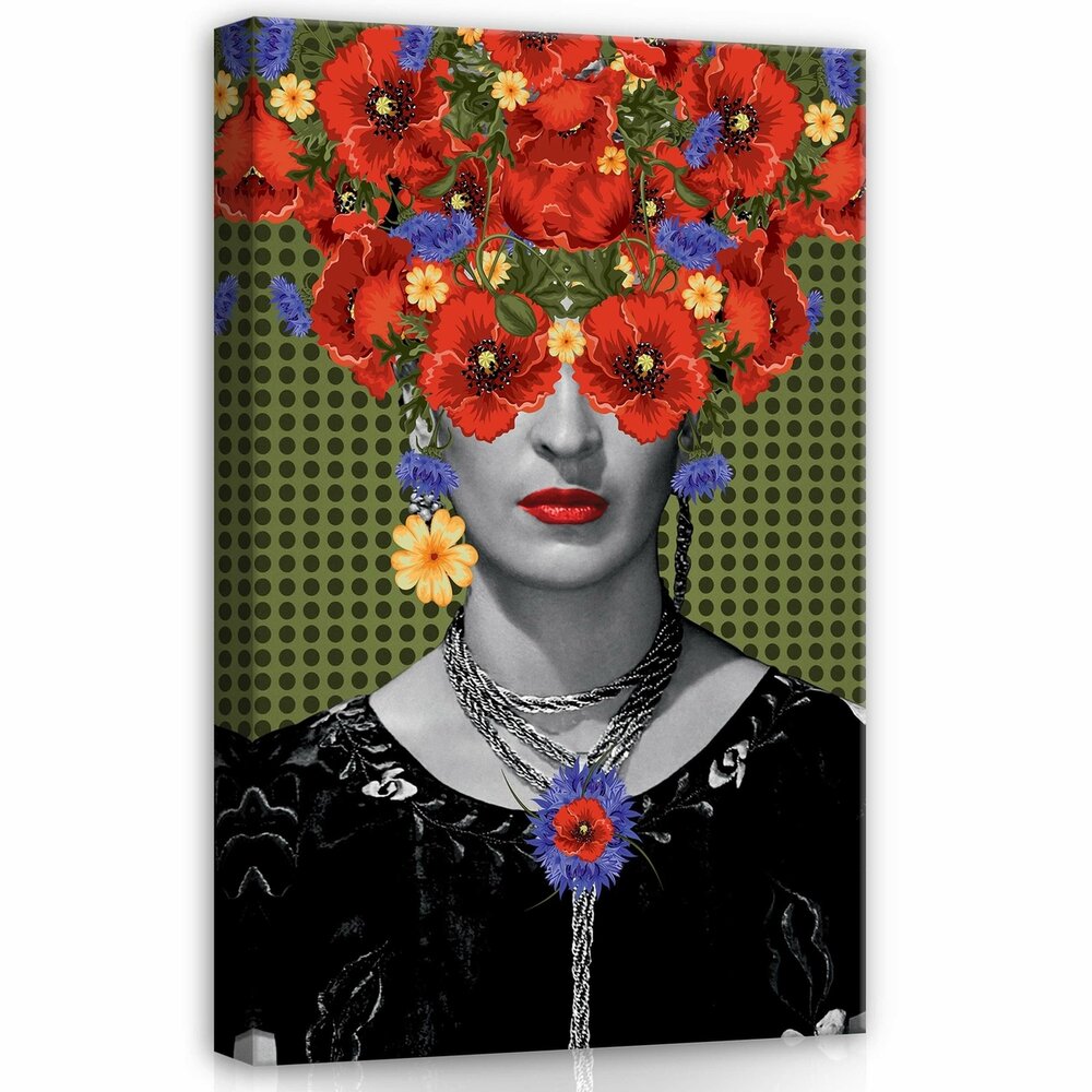 Art Frida Kahlo Flowers Kitschy Pop Art Canvas Schilderij PP14118O1