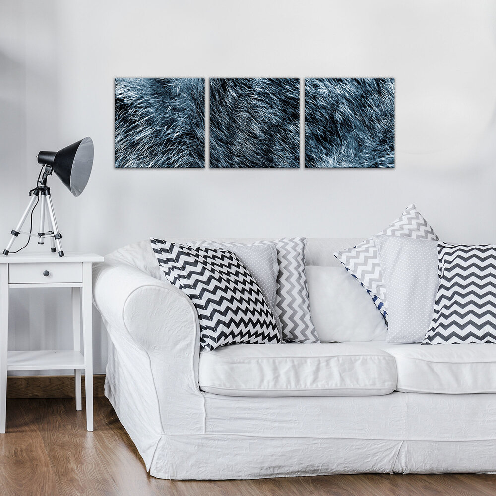 Blau Fell Canvas Schilderij PS11074S13