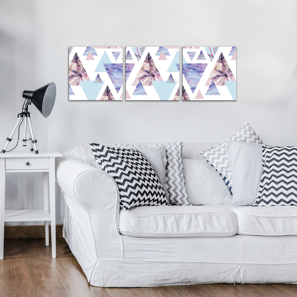 Nature Design on Triangles Canvas Schilderij PS10726S13