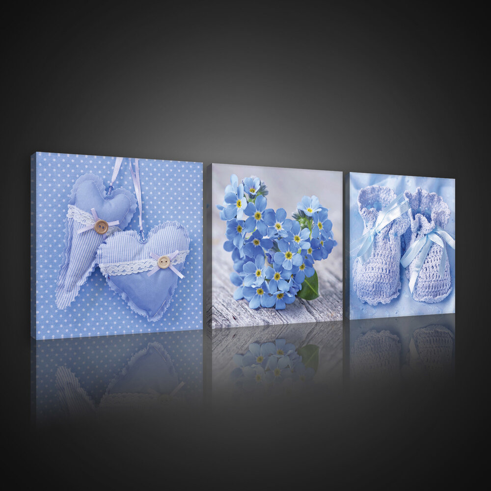 Little Hearts, Flowers and Shoes Canvas Schilderij PS10562S13