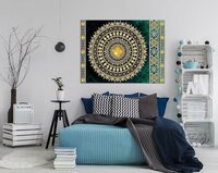 Golden Mandala in Emerald Canvas Schilderij PP10121O1