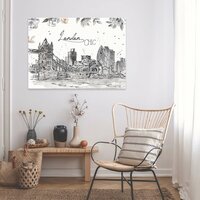 City of London Drawing Art Canvas Schilderij PP14358O1