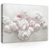 Nature Flowers White Peonies Bricks Canvas Schilderij PP14171O1