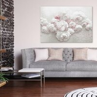 Nature Flowers White Peonies Bricks Canvas Schilderij PP14171O1
