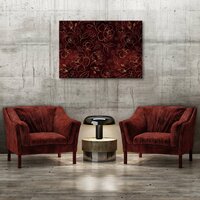 Golden flowers and leafs Canvas Schilderij PP13651O1