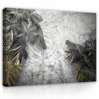 Structure leaves concrete wall Canvas Schilderij PP14516O1