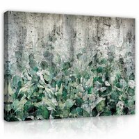 Structure concrete leaves wall Canvas Schilderij PP14515O1