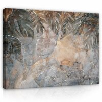 Structure monster leaves concrete Canvas Schilderij PP14513O1