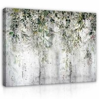 Structure concrete leaves wall Canvas Schilderij PP14511O1