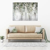 Structure concrete leaves wall Canvas Schilderij PP14511O1
