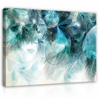 Turquoise Leaves Canvas Schilderij PP13767O1