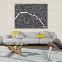 Paris Map Canvas Schilderij PP12733O1