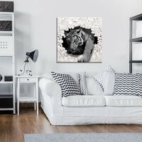 3D Tiger Coming out the Wall Canvas Schilderij PP10400O2