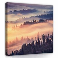 Forest in the fog Canvas Schilderij PP13572O2
