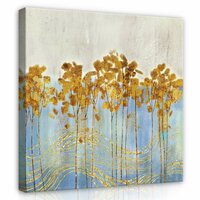 Art Nature Golden Leaves Ornaments Canvas Schilderij PP14109O2