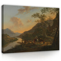 Rijksmuseum Canvas Italiaans Landschap met overzetveer Jan Both RMC49
