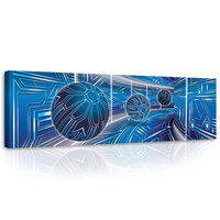 Blue Corridor with balls Canvas Schilderij PP10076O3