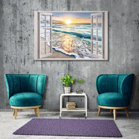 Window - Beach Canvas Schilderij PP14052O20