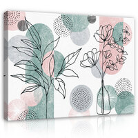 Line art flowers geometry Canvas Schilderij PP14525O20