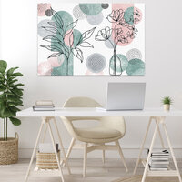 Line art flowers geometry Canvas Schilderij PP14525O20