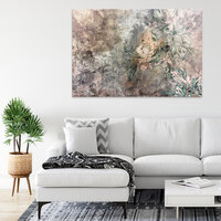 Structure wall flowers leaves Canvas Schilderij PP14509O20