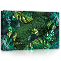 Nature Leaves Dark Green Monsteras Canvas Schilderij PP14100O20