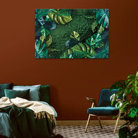 Nature Leaves Dark Green Monsteras Canvas Schilderij PP14100O20