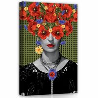 Art Frida Kahlo Flowers Kitschy Pop Art Canvas Schilderij PP14118O1