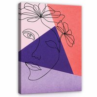 Line Art Woman Face Canvas Schilderij PP14063O1