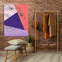 Line Art Woman Face Canvas Schilderij PP14063O1