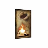 Flaming Coffee and Fresh Beans Canvas Schilderij PP20226O1