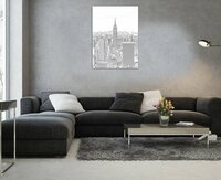 Black and White Sketch of City Canvas Schilderij PP10688O1