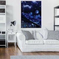 City at Night and the Universe Canvas Schilderij PP10472O1