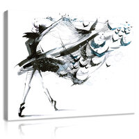 Girl ravens Canvas Schilderij PP11923O1